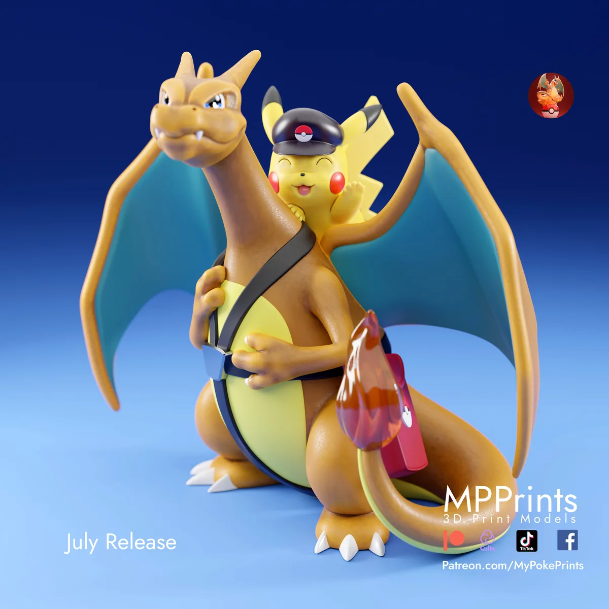Delivery Charizard & Pikachu Figure by MyPokePrints (@MPPrints)