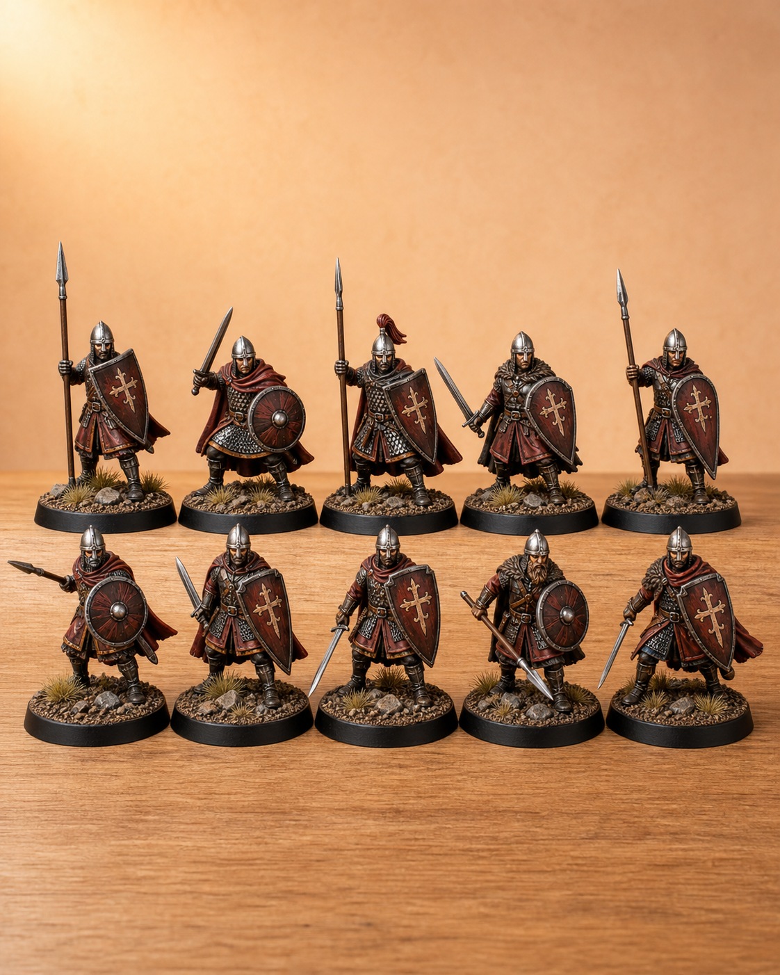 Ten commission-painted miniatures